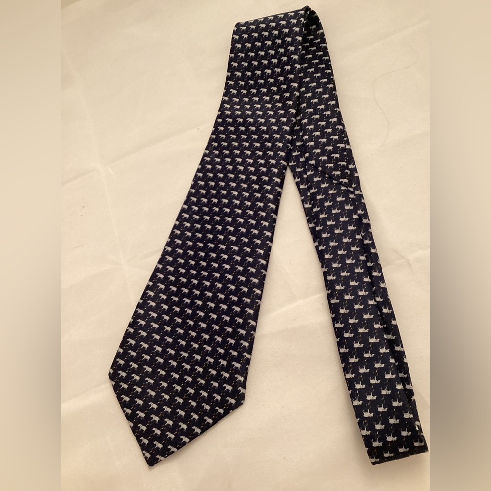 René Chagal elephant silk handmade tie